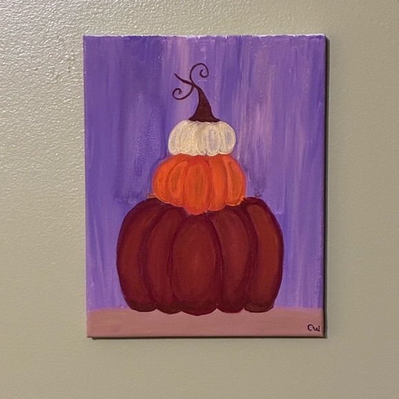Fall Pumpkin Scene Acrylic Painting - Picture 1 of 1